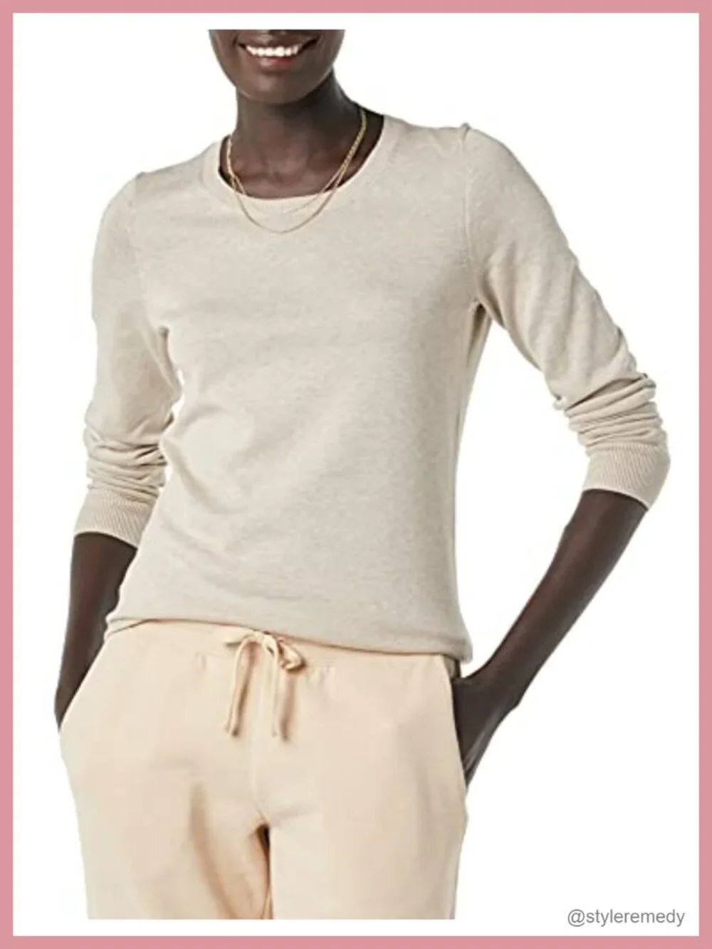 Women's Lightweight Cotton Blend Crewneck Long Sleeve Sweater